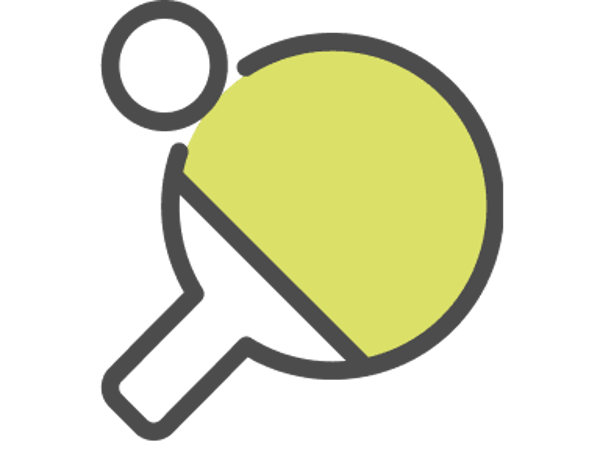 a yellow and black ping pong paddle