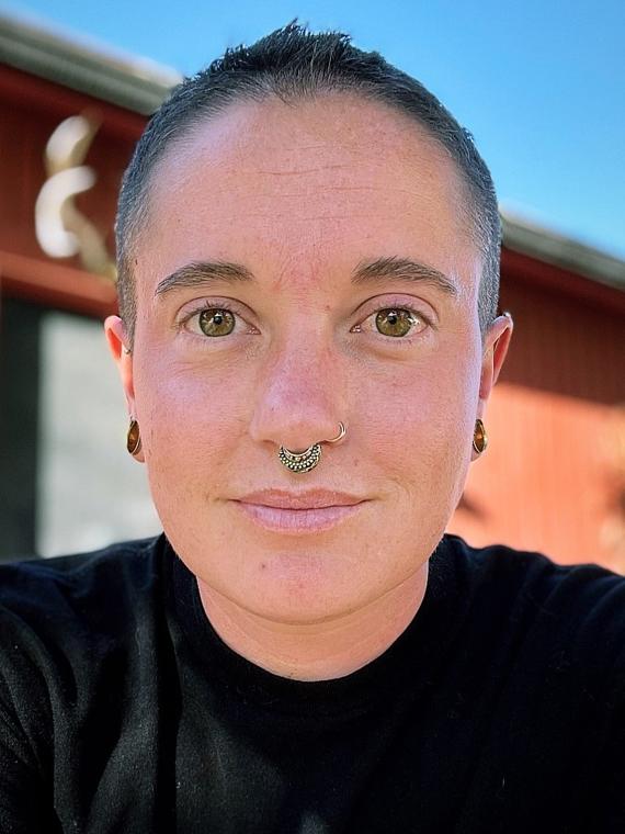 a person with a nose ring
