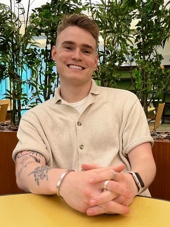 a person sitting at a table