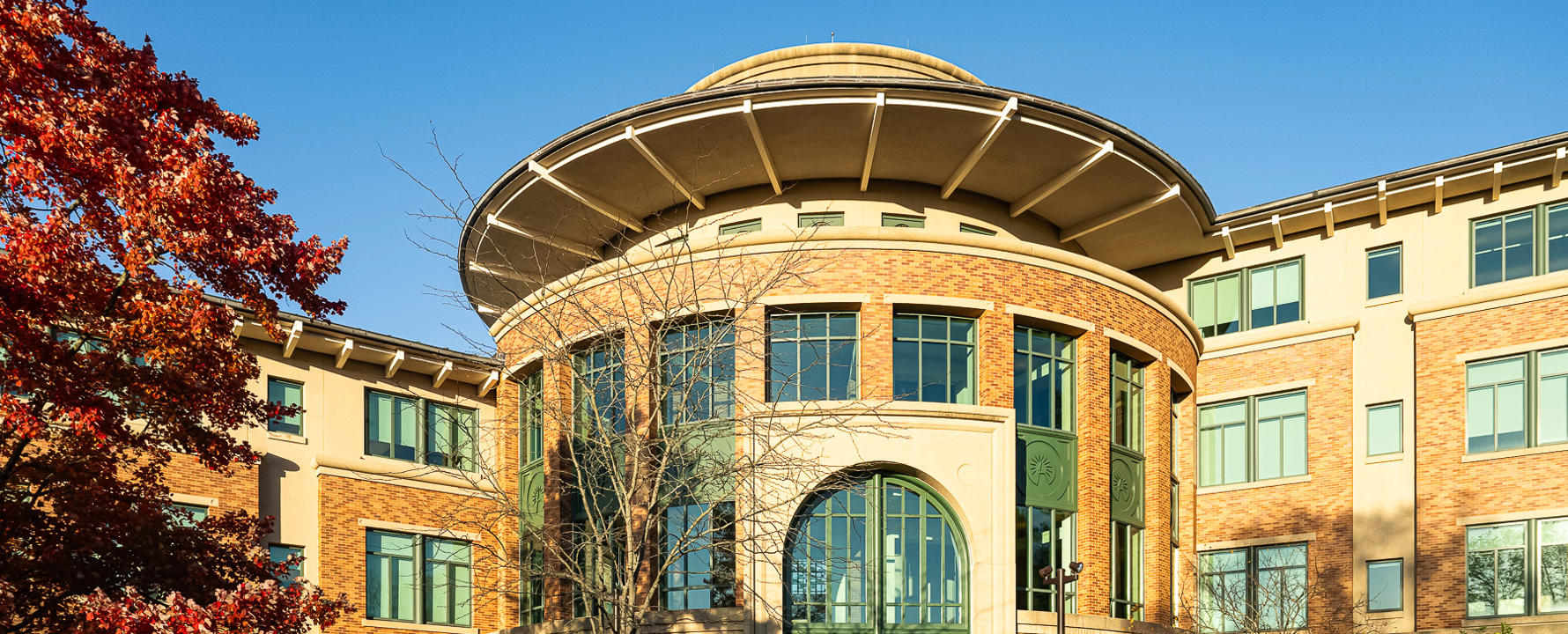 a building with a round roof
