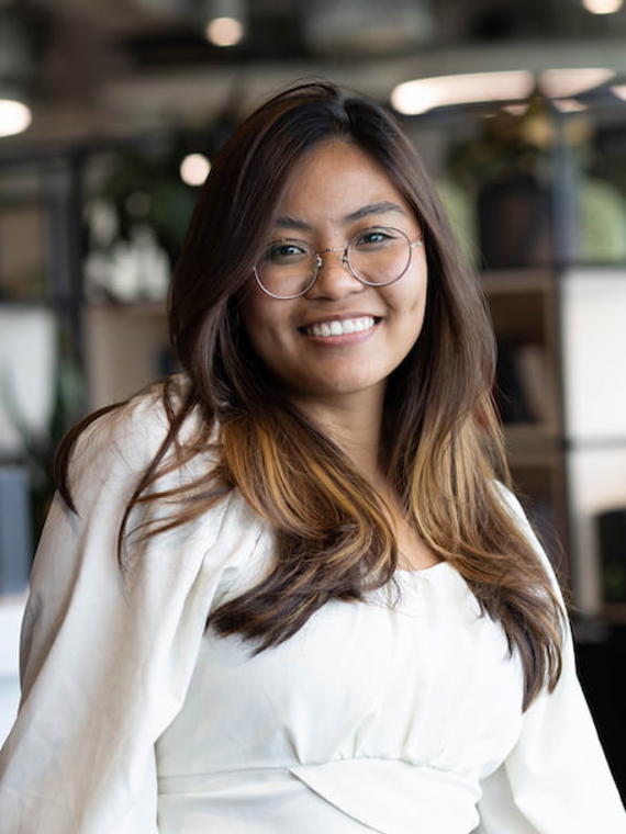 a person smiling at camera