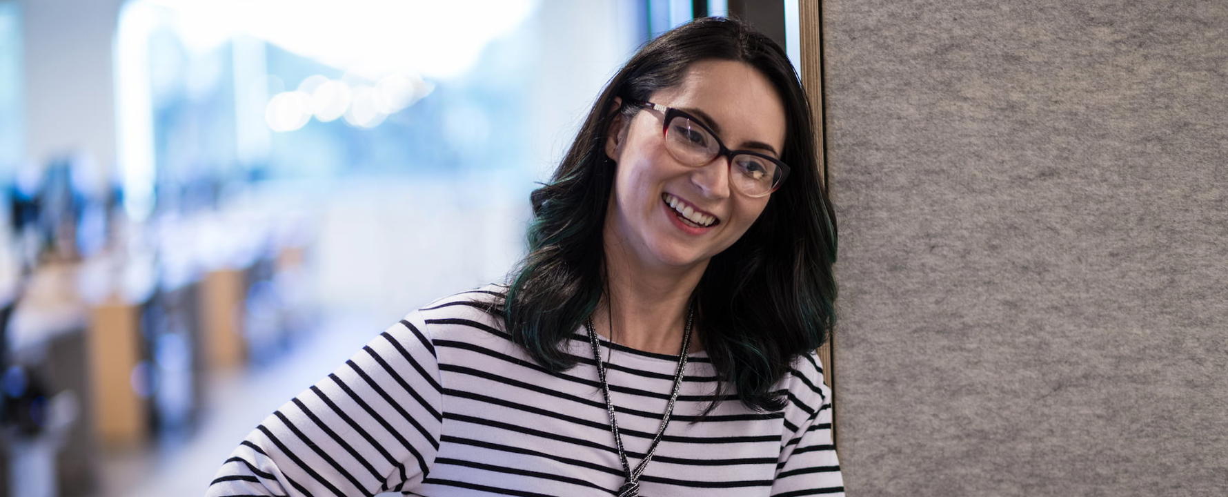 a person smiling at camera
