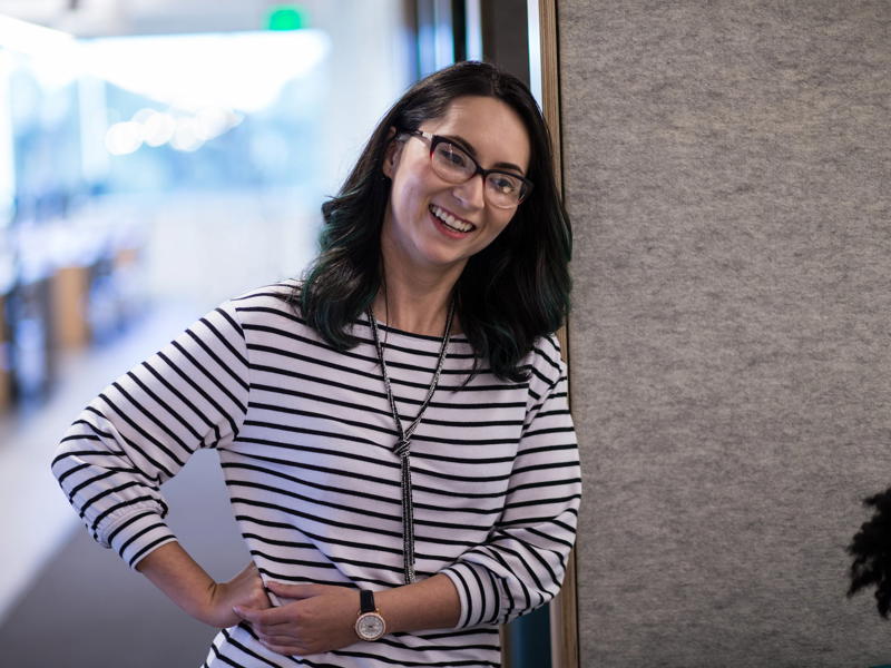 a person smiling at camera