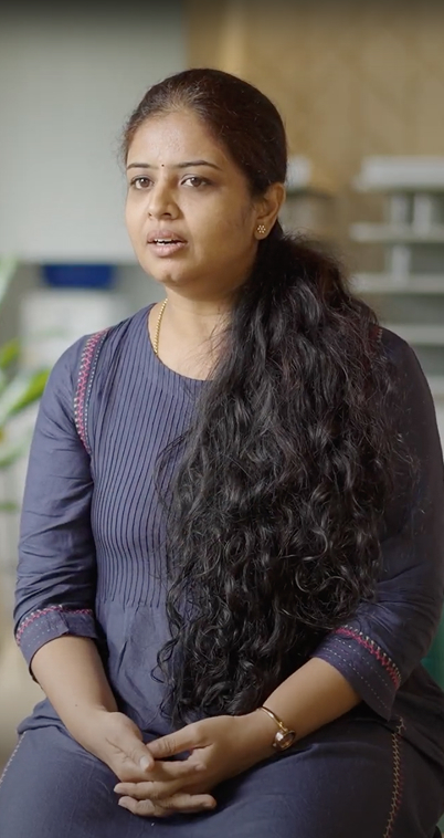 a person with long hair