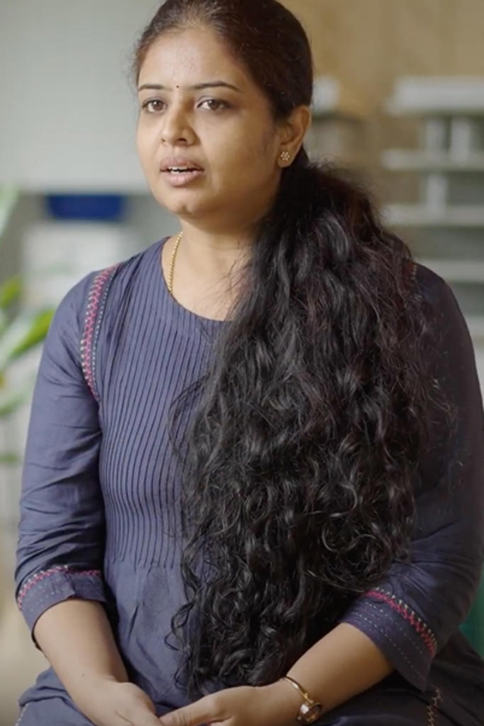a person with long hair
