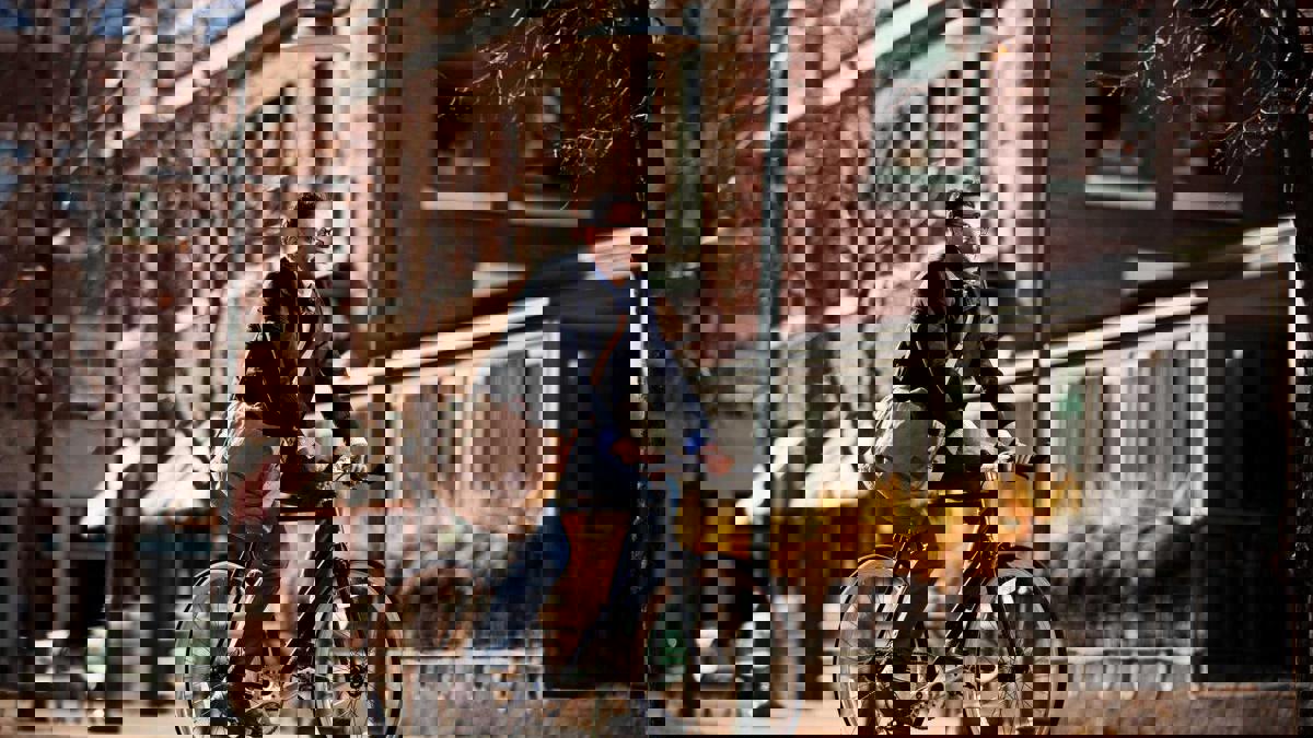 a person riding a bicycle