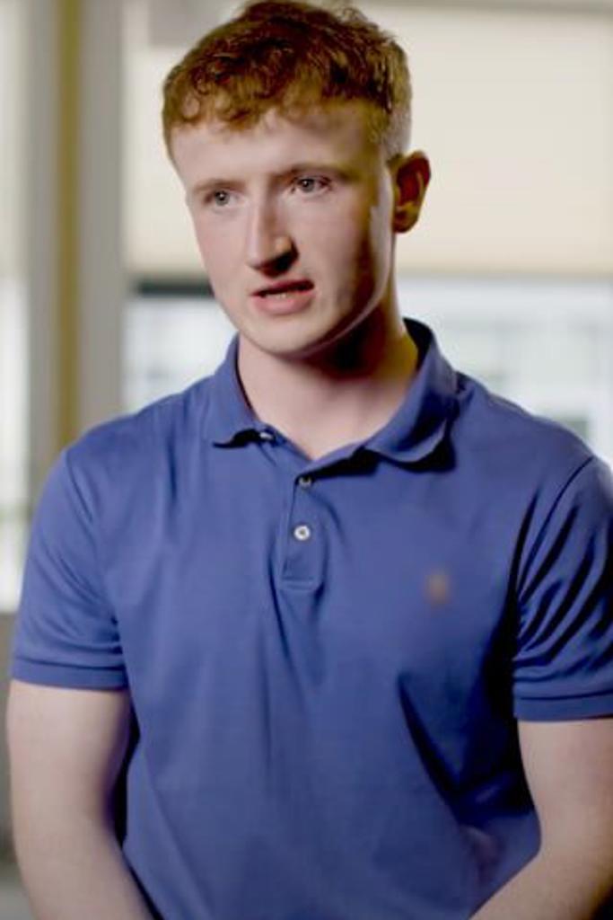 a person in a blue shirt