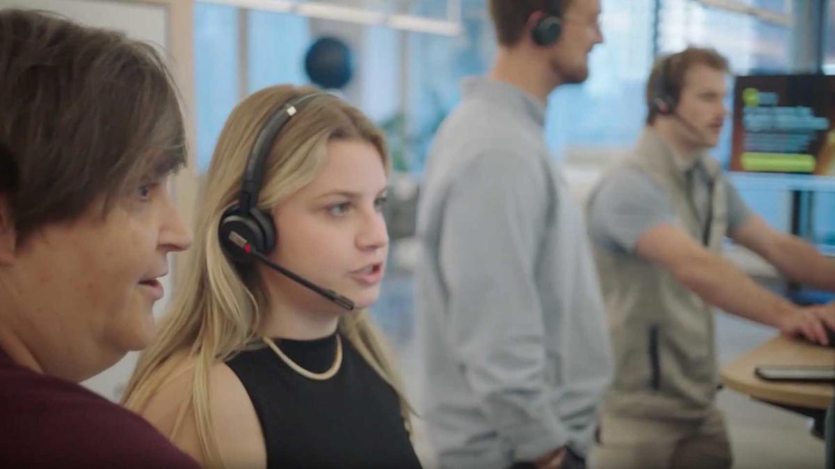 a person wearing a headset