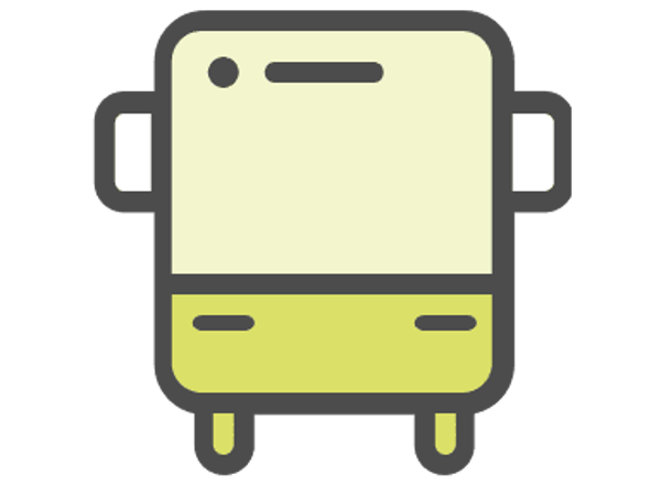 a yellow and green bus