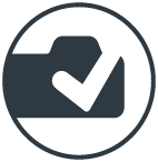 A camera icon with a checkmark overlaid on it