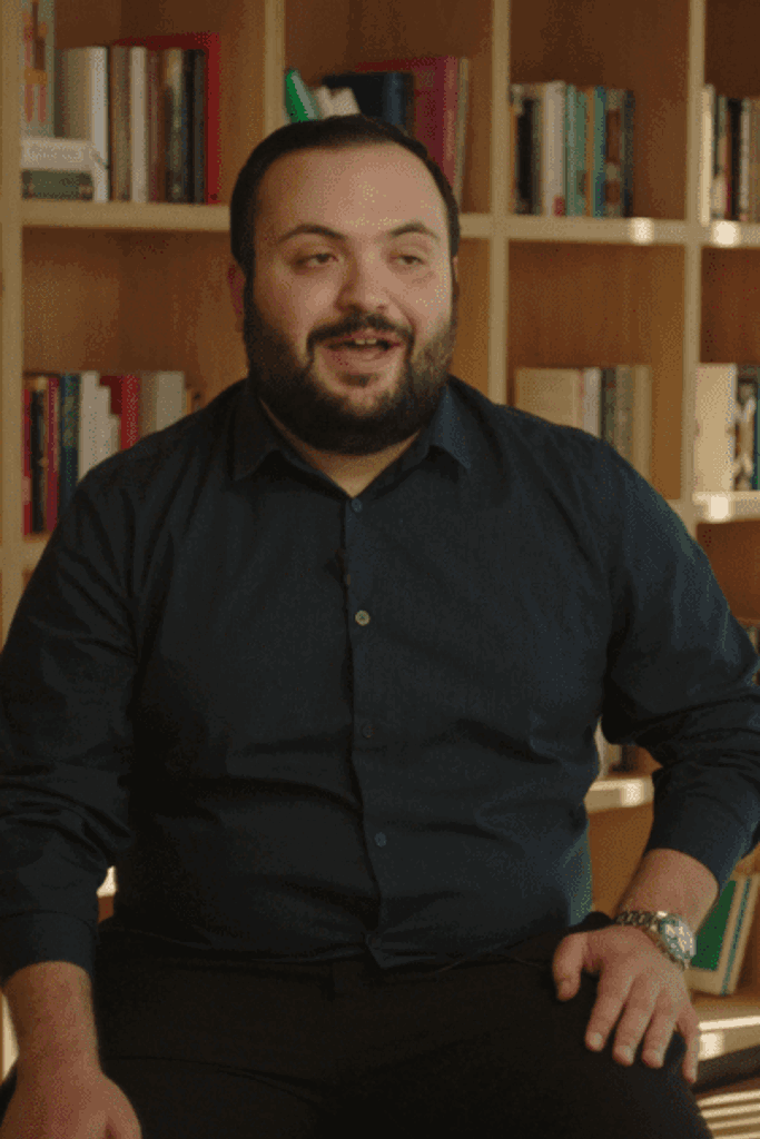 a person in a black shirt