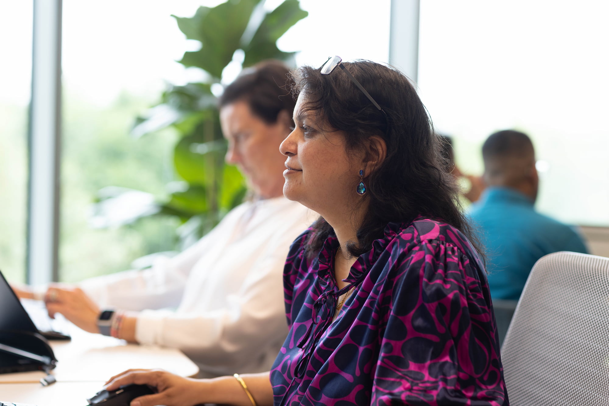 a person sitting at a desk