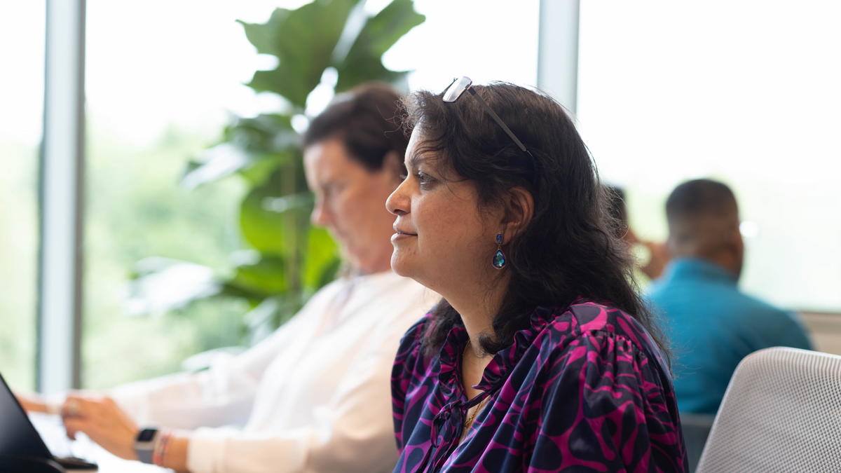 a person sitting at a desk