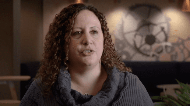 a person with curly hair