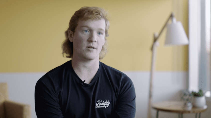 a person sitting in a room