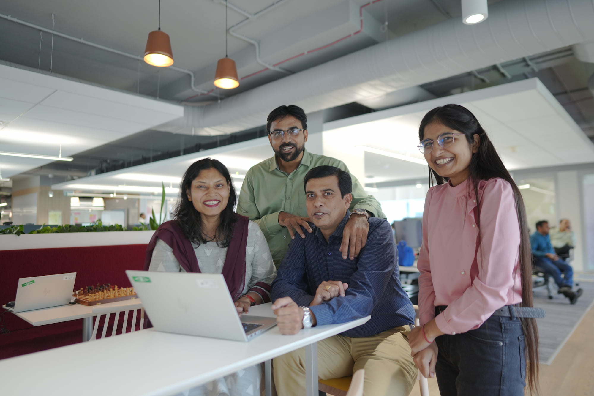 a group of people posing for a photo