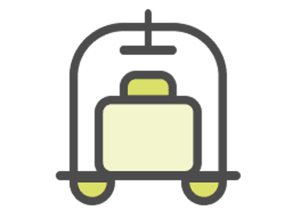 a luggage cart with wheels