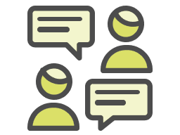 a group of people with speech bubbles