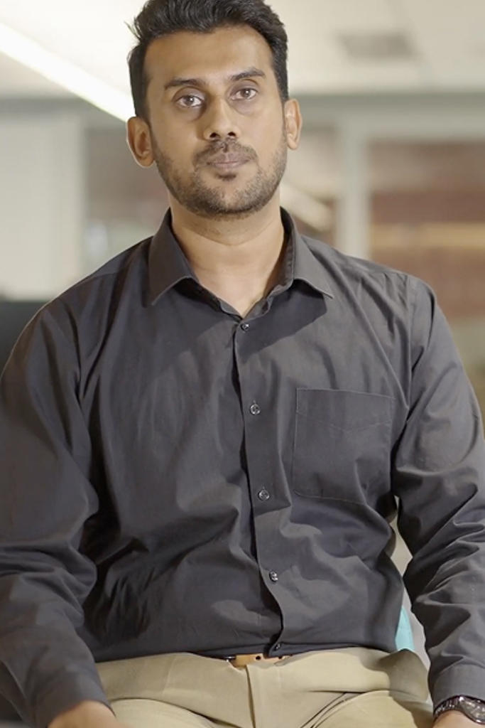 a person wearing a black shirt